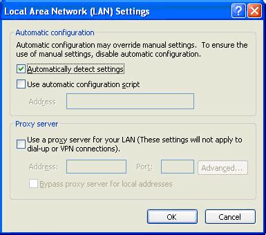 Incredible Charts: Proxy Server: LAN Settings