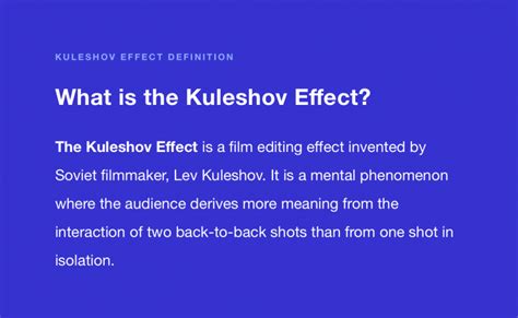 The Kuleshov Effect