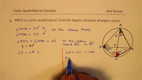 Cyclic Quadrilateral Examples with Circle Theorems - YouTube