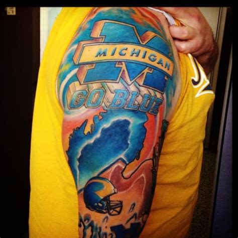 University of Michigan sleeve by Ray Michalski at Snake & Dagger Tattoo ...