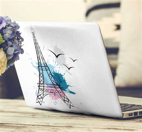 Abstract Eiffel Tower laptop sticker - TenStickers