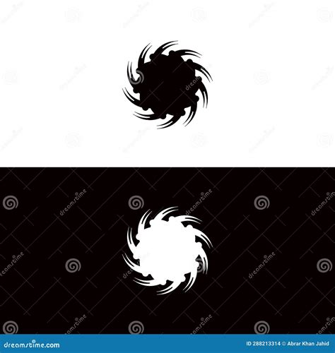 Black and White Circle Vector Logo Template Stock Vector - Illustration ...