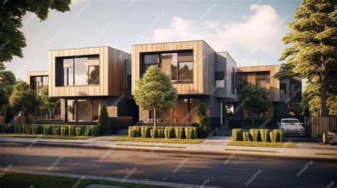 Premium AI Image | Modern Modular Townhouses A Residential Dream