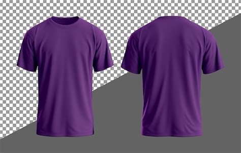 Plain purple tshirt design front and back | Premium AI-generated PSD