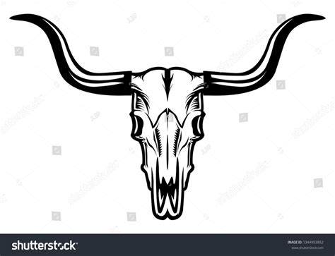 Bull Skull Vector Illustration Stock Vector (Royalty Free) 1344953852 ...