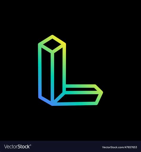 Isometric l letter logo neon lights emblem Vector Image