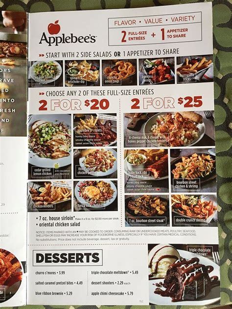 Applebees 2 For 25 Menu - All You Need Infos