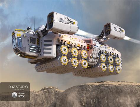 Sci-fi Cargo Ship | 3D Models and 3D Software by Daz 3D | Starship ...