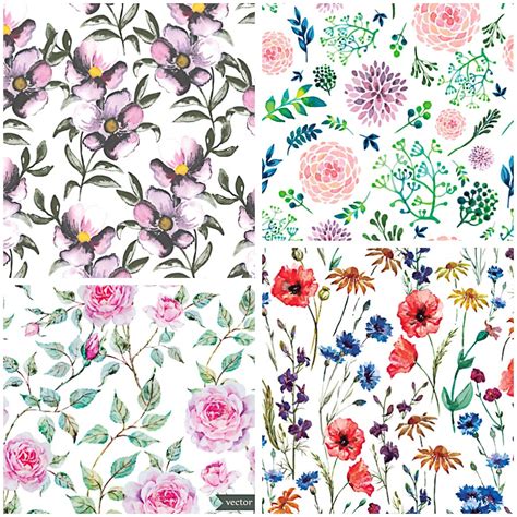 Watercolor flower pattern vector | Free download