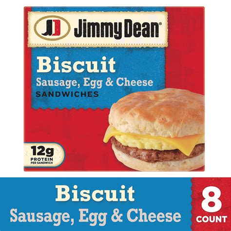 Jimmy Dean® Sausage, Egg & Cheese Biscuit Sandwiches, 8 Count (Frozen ...