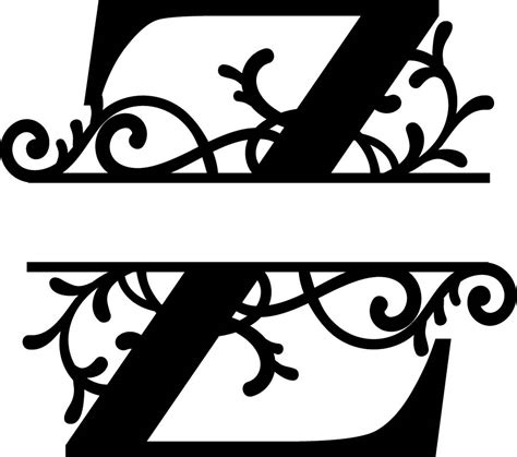 Split Monogram Letter Z DXF File Free Download - 3axis.co