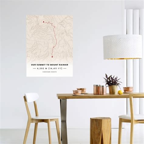 Our Summit: Mount Rainier Poster - Route Map - Custom Design by You