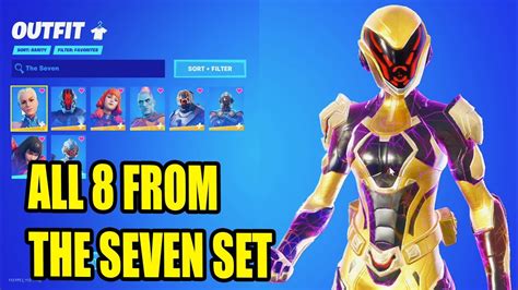 ALL 8 THE SEVEN SET Skins in Fortnite - YouTube