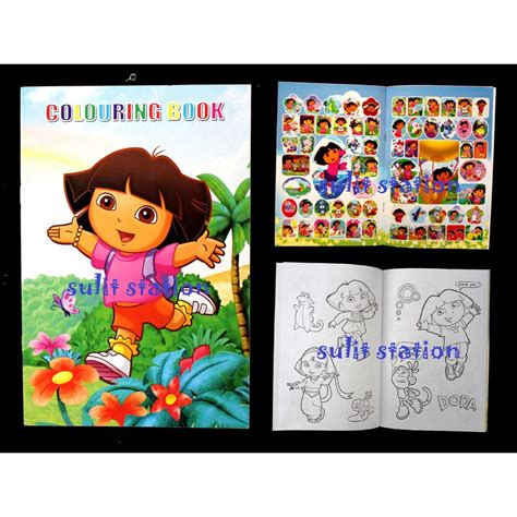 12pc DORA THE EXPLORER STICKER COLORING COLOR BOOK PARTY GIVEAWAYS ...