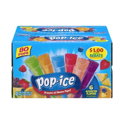 Pop-Ice Freeze Pops Assorted Flavors - 80 CT (1 oz) - Instacart