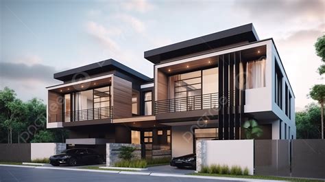 Exterior Design Of A Modern House In The City 3d Rendering Background ...