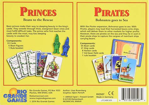 Rio Grande Games Bohnanza Expansion Princes and Pirates Card Game ...