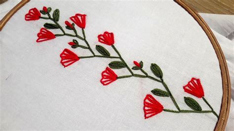 Hand Embroidery | Feather Stitch | Hand Embroidery Designs. - YouTube