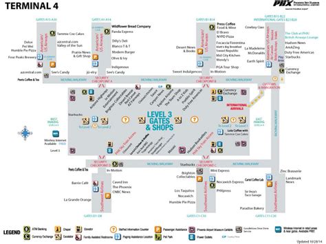 Terminal 4 at Phoenix Airport map - Sky Harbor Airport PHX Arizona