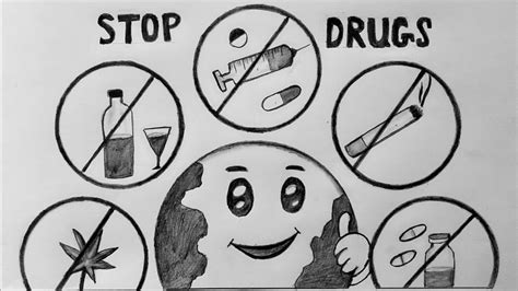 International Day Against Drug Abuse Drawing Drug Day Drawing How To ...