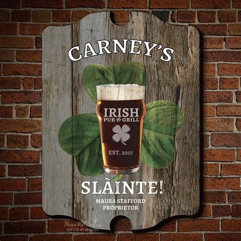 Sláinte Toast Personalized Bar Sign Shamrock Irish Wall | Etsy ...