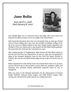 Jane Bolin Hero Biography