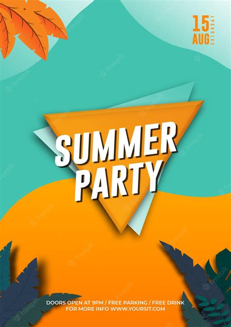 Premium PSD | Summer party poster template