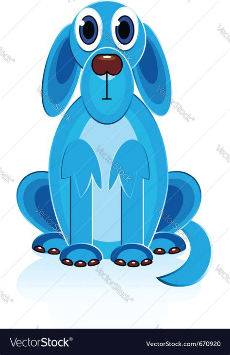 Cartoon blue dog Royalty Free Vector Image - VectorStock