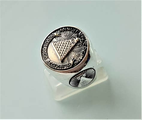 Eliz 925 Sterling Silver Ring ANNUIT COEPTIS Mason Symbol Illuminati ...