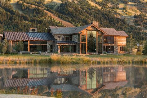 Delightful rustic home in Wyoming with a dramatic mountain backdrop ...