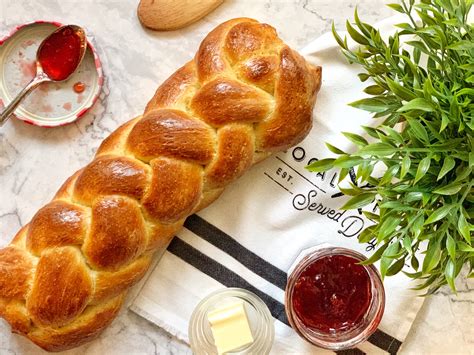 Six Strand Braided Challah Bread - Her Modern Kitchen