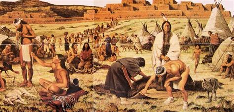 Pecos Pueblo trading with Plains tribes, painting by Louis S Glanzman ...