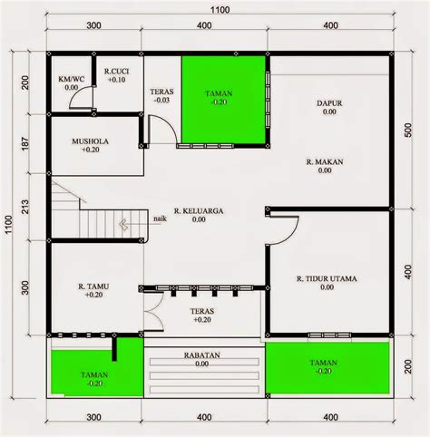 Denah Pondasi Rumah Ukuran 5x7 Lengkap | Rancanghunian