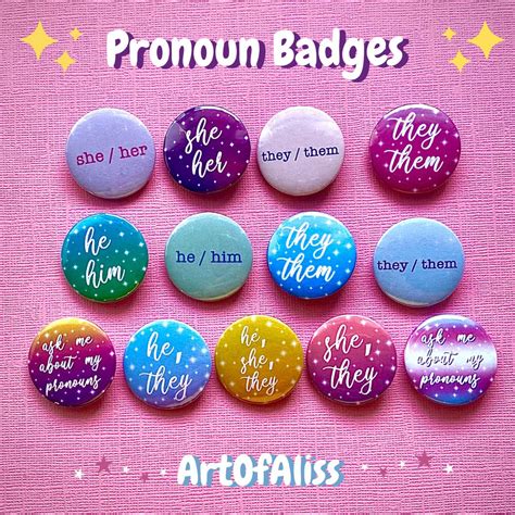 Pronoun Pin Badges | Etsy Australia