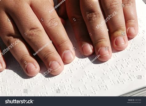 Blind Person Reading Bible Written In Braille Stock Photo 1891099 ...