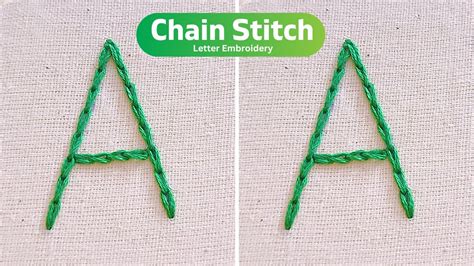 Chain Stitch Letter Embroidery🪡Easy Hand Embroidery Stitches🧵Super ...