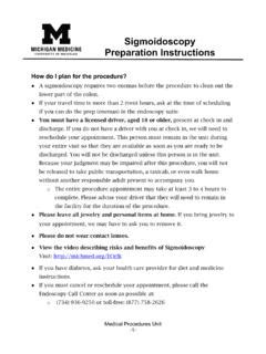 Sigmoidoscopy Preparation Instructions - Michigan … / sigmoidoscopy ...