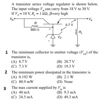 Power dissipated across a transistor regulator