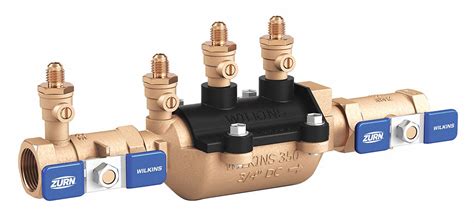 ZURN Backflow Preventer, Bronze, Wilkins 350 Series, MNPT Connection ...