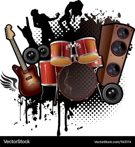 Rock music abstract Royalty Free Vector Image - VectorStock