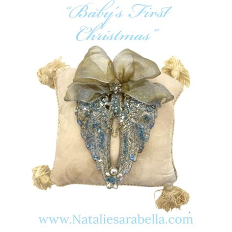 BABY BOY ANGEL WINGS ON PILLOW – NATALIE SARABELLA