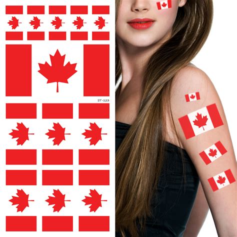 Supperb® Canada Flag Temporary Tattoo Kit Canada Flag - Etsy Canada