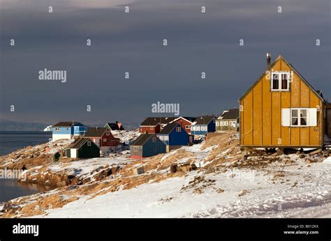 Greenland, Ittoqqortoormiit. The isolated village of Ittoqqortoormiit ...