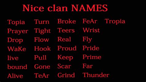 Nice clan names - YouTube