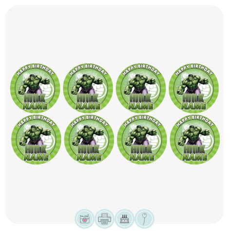 Hulk Design 2 Cupcake Toppers – Edible Cake Toppers