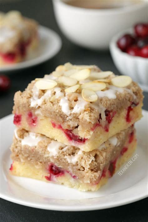 Cranberry Almond Bars (gluten-free, whole grain options) - Texanerin Baking