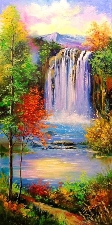 Waterfall Watercolor Painting at PaintingValley.com | Explore ...