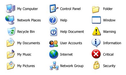 What are Windows XP icons