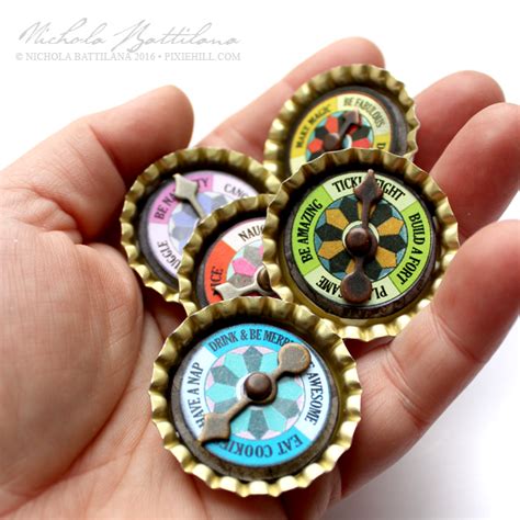 Bottle Cap Spinners with Download - Nichola Battilana | Beer cap crafts ...