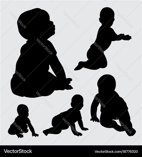 Baby silhouette Royalty Free Vector Image - VectorStock